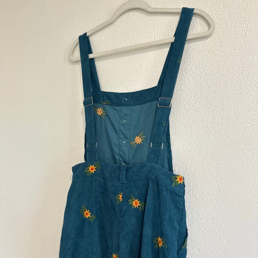 NWT Cider Ditsy Floral Embroidered Corduroy Wide Leg Overalls Jumpsuit Small - Picture 5 of 8